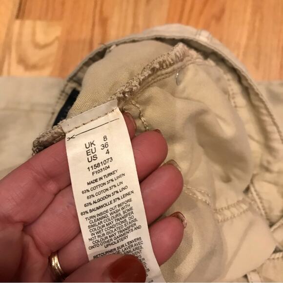 asos design tan linen blend pant size 4 - Picture 2 of 9